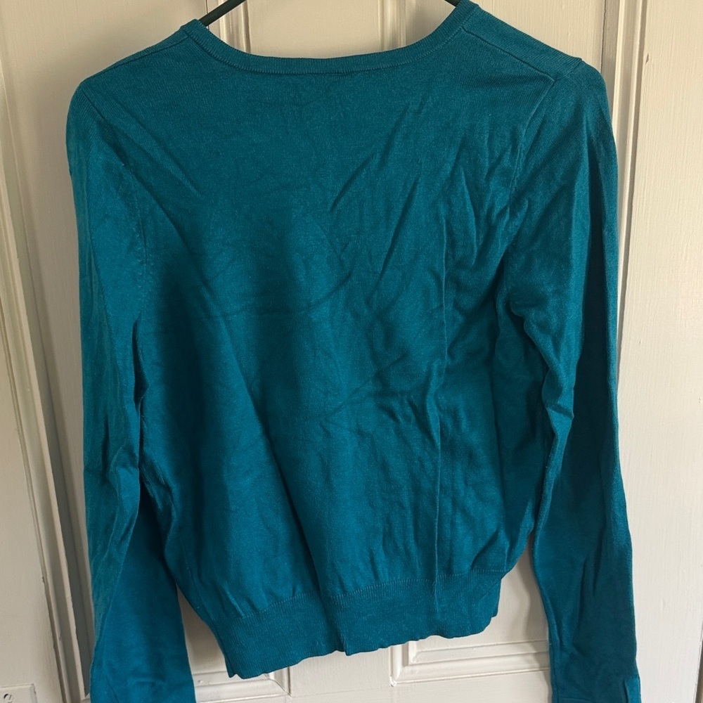 Ann Taylor Teal Knit Cardigan - Vibrant Teal Hue - Picture 6 of 6